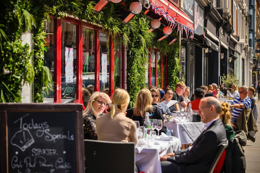 Family & friends having lunch at Fitzrovia Quarter