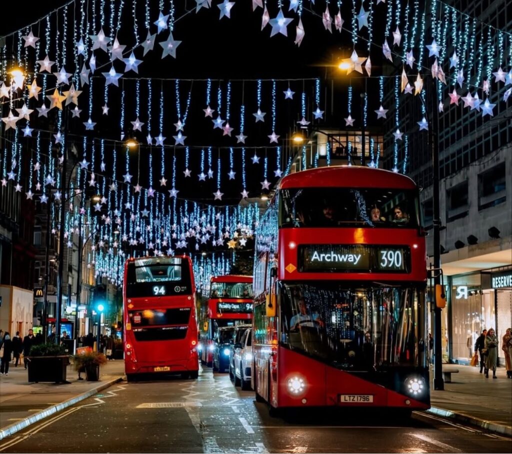 christmas lights in central london